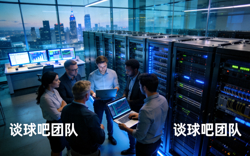 谈球吧团队在现代化数据中心工作的场景